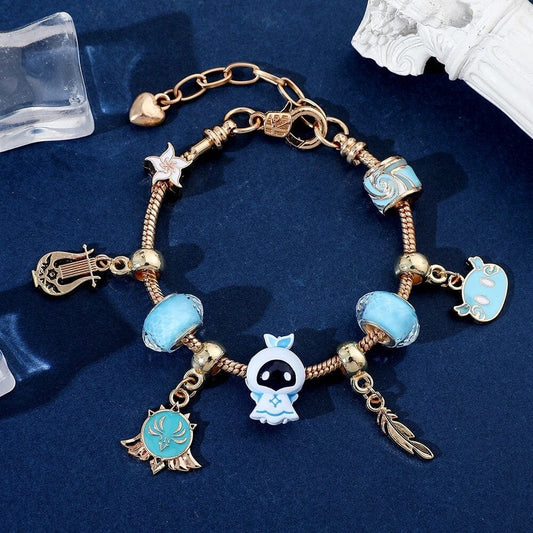 SolariaJewelry Bettelarmband mit Enamel Charms - Anemo Mondstadt