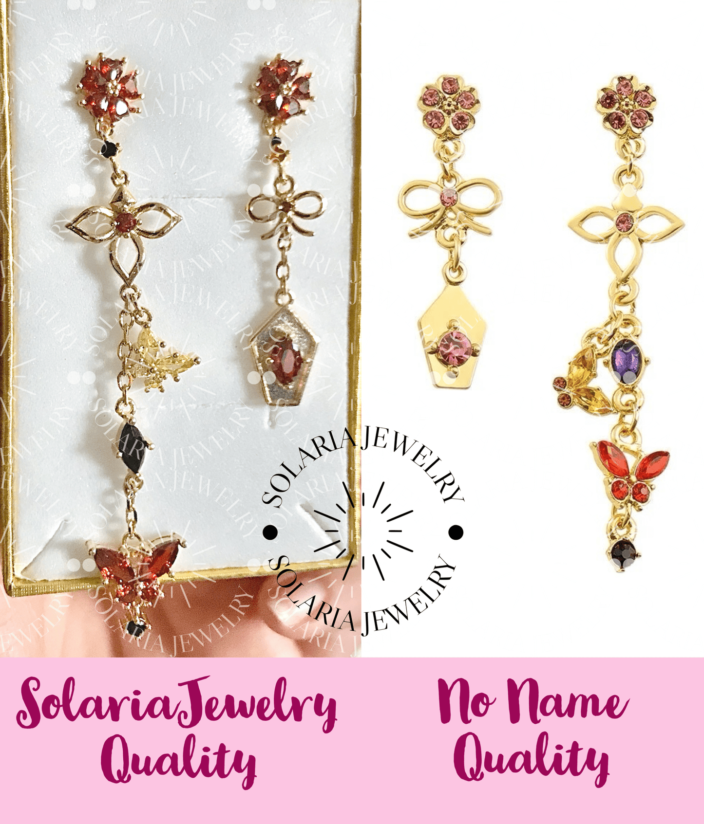 SolariaJewelry Childe Tartaglia inspirierte asymmetrisch silberne Ohrringe Genshin Impact