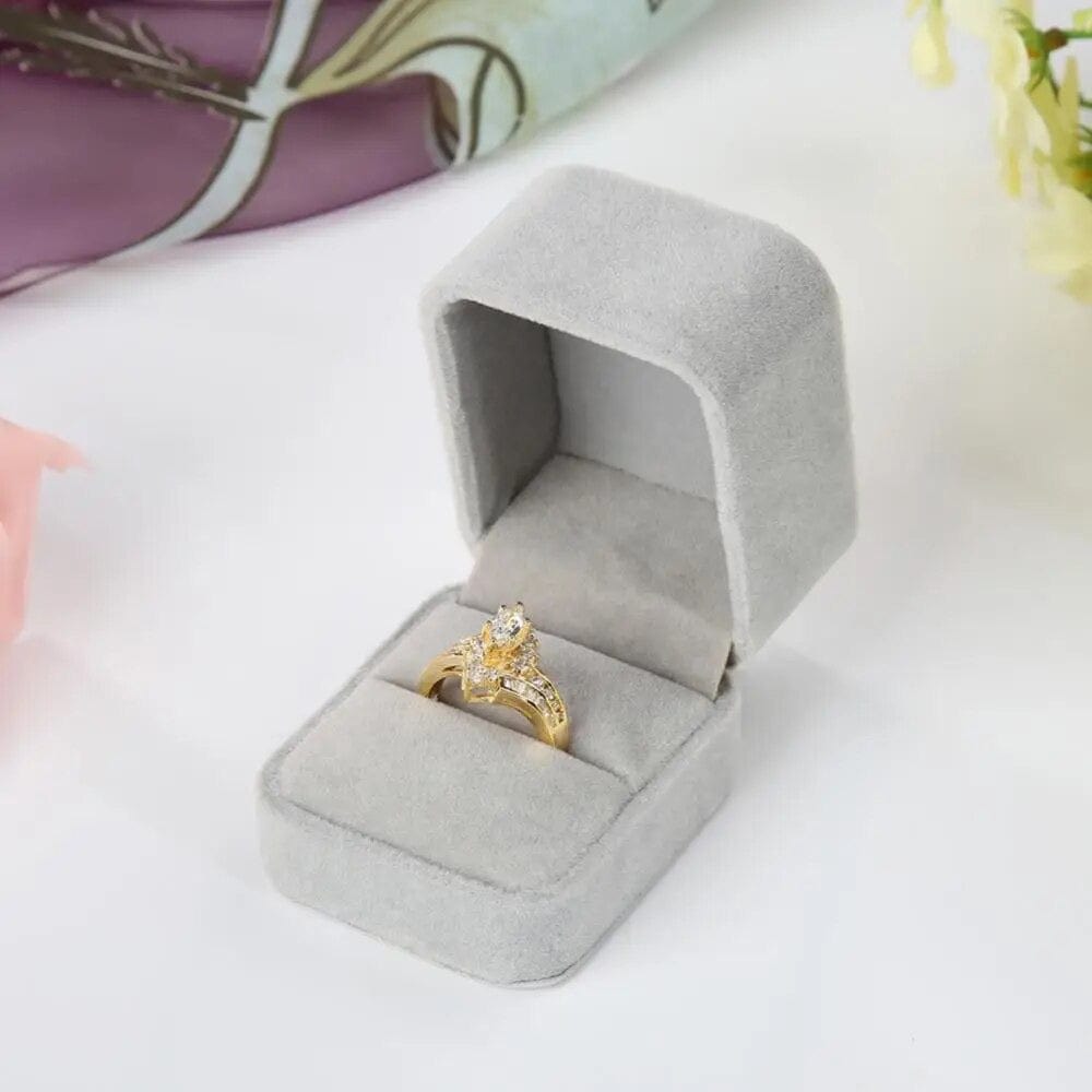 SolariaJewelry Quadratische Samt Schmuck Geschenkbox, Aufbewahrung Box Geschenk Verpackung für Ringe Ohrringe