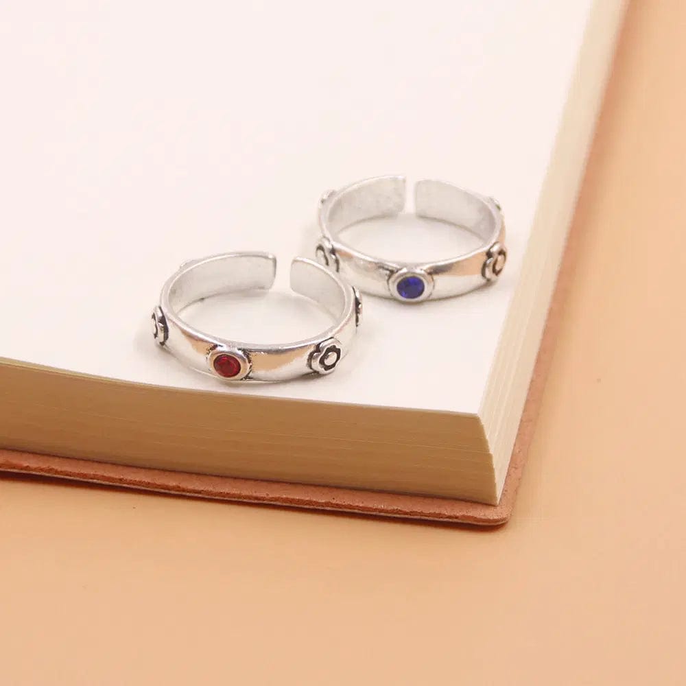 SolariaJewelry Ringe Set Blau + Rot Das wandelnde Schloß Schmuck Set