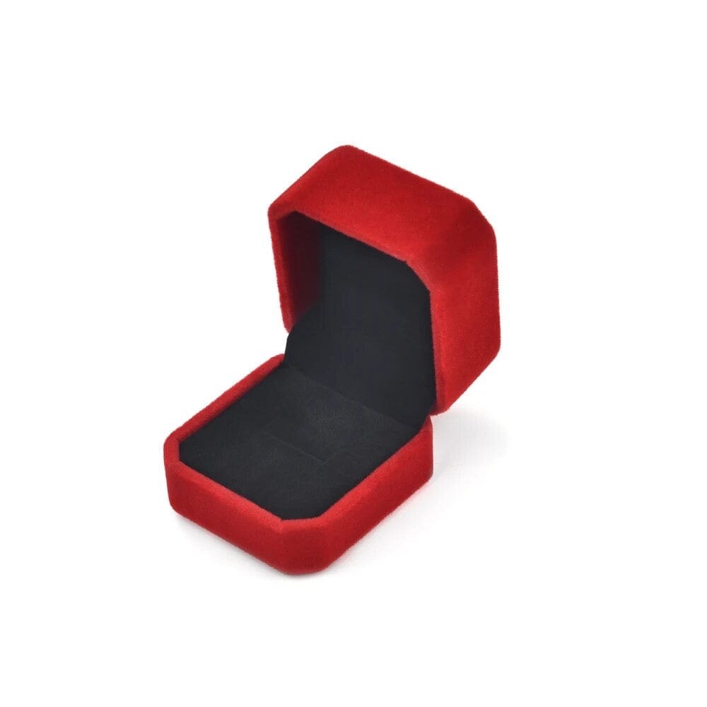 SolariaJewelry Rot Quadratische Samt Schmuck Geschenkbox, Aufbewahrung Box Geschenk Verpackung
