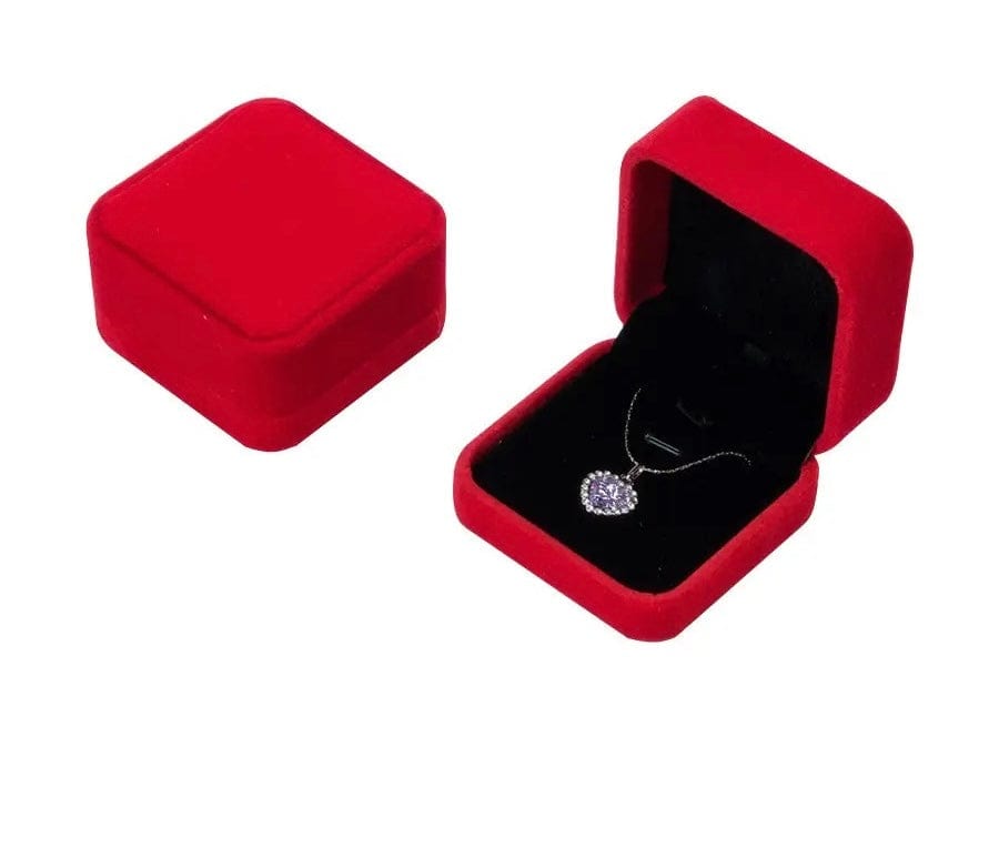 SolariaJewelry Rot Samt Schmuck Geschenkbox, Aufbewahrung Box Geschenk Verpackung für Halsketten