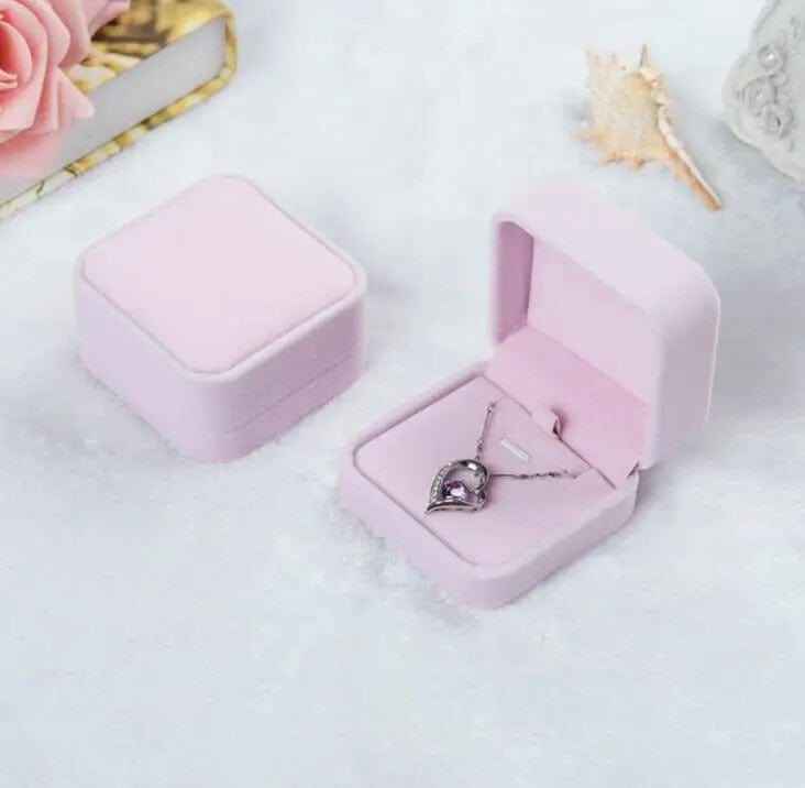 SolariaJewelry Samt Schmuck Geschenkbox, Aufbewahrung Box Geschenk Verpackung für Halsketten