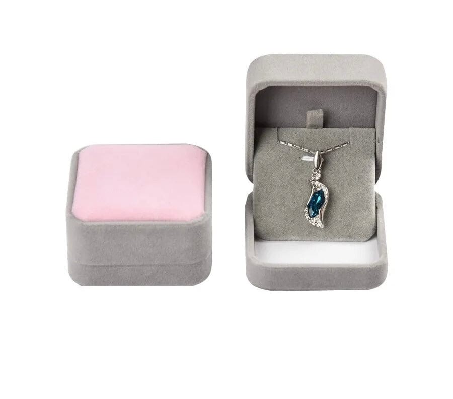 SolariaJewelry Samt Schmuck Geschenkbox, Aufbewahrung Box Geschenk Verpackung für Halsketten