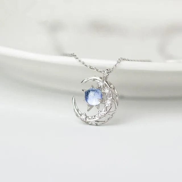 SolariaJewelry Sichel Mond und Sterne Halskette