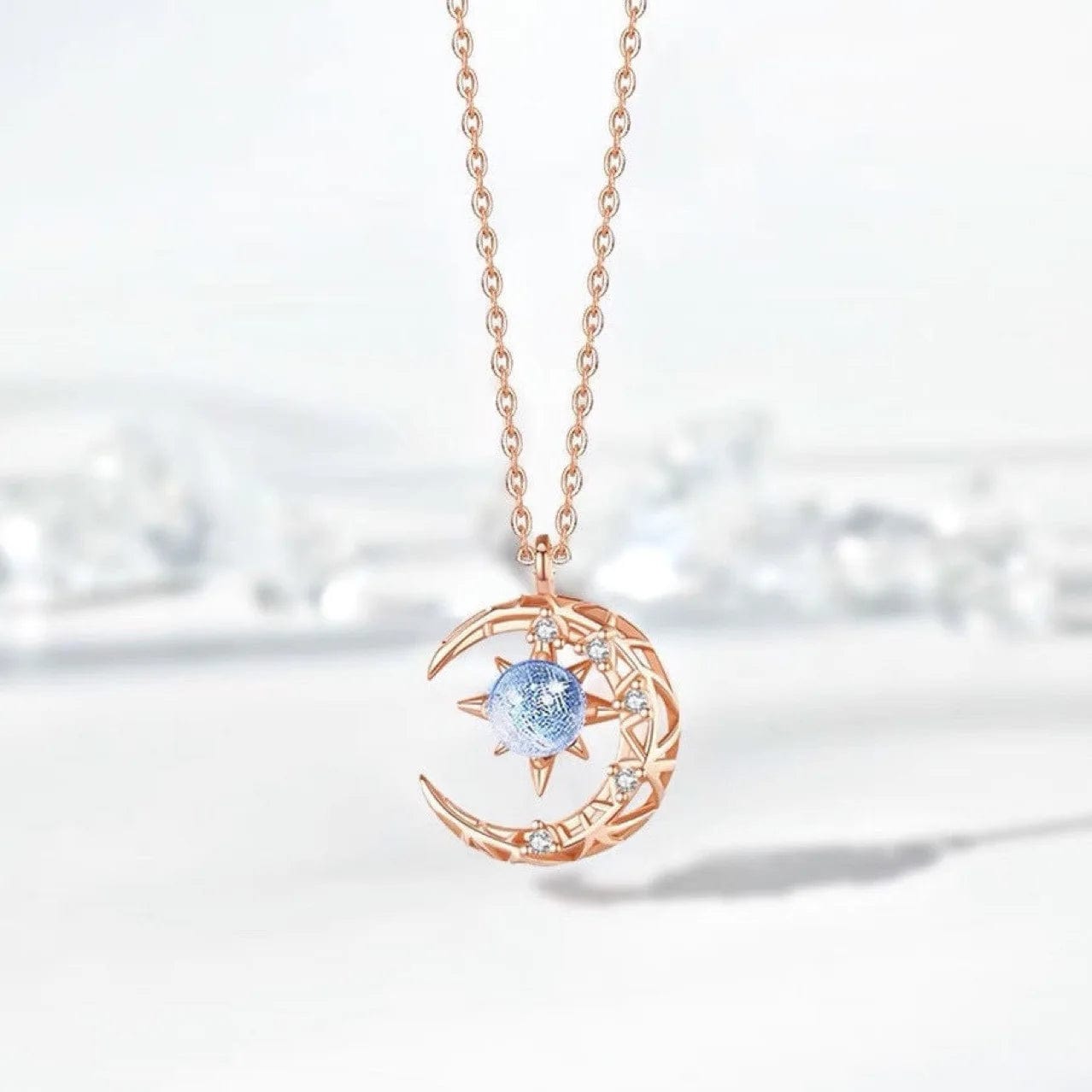 SolariaJewelry Sichel Mond und Sterne Halskette, Soy Luna, Galaxie