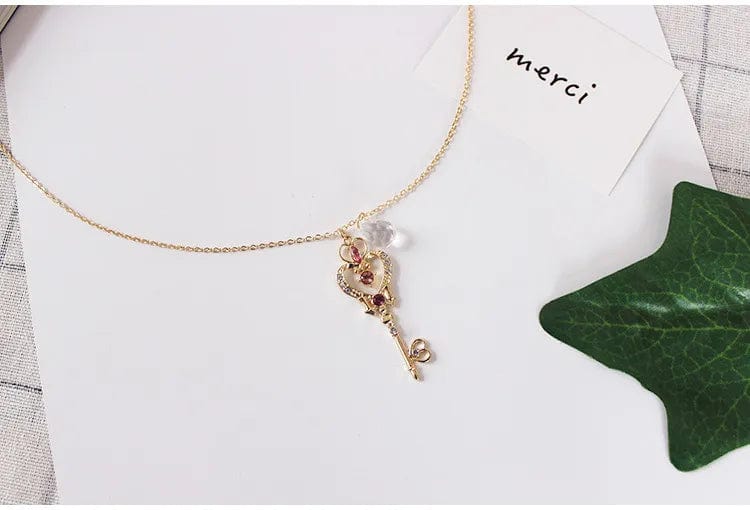 SolariaJewelry Time and Space Schlüssel Halskette mit kristall