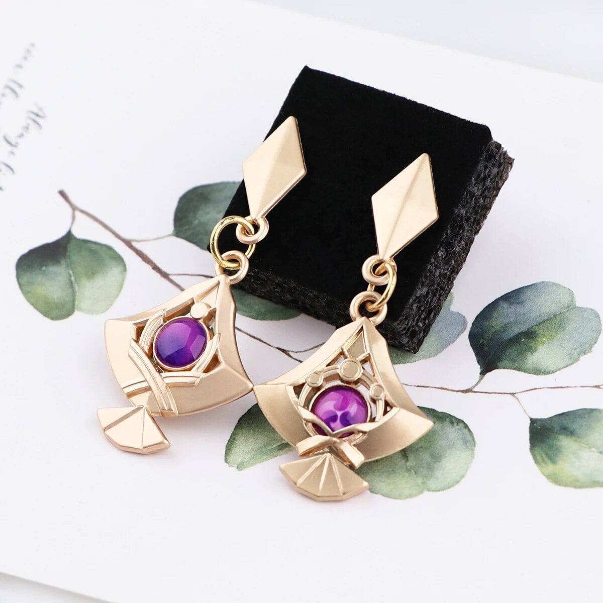 SolariaJewelry Yae Miko inspirierte goldene Cosplay Ohrringe