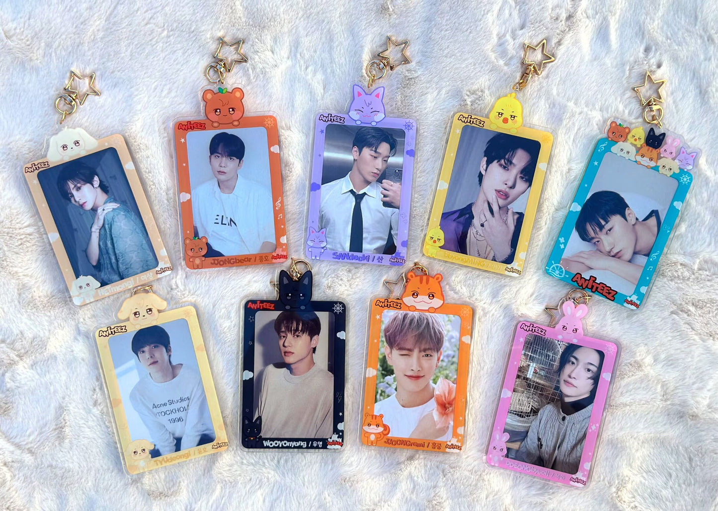 K-Pop Acryl Photocard Keychain, Fotokarten Anhänger, ATEEZ Aniteez