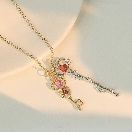 SolariaJewelry Sailor Pluto & Sailor Chibimoon inspirierte Halskette